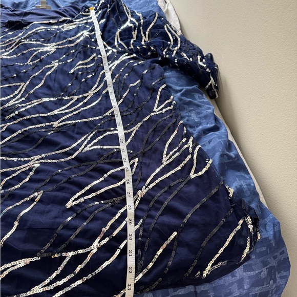 NWOT Catherines Women’s Navy Blue Sequin‎ Chiffon Duet Blouse Plus Size 4X - Picture 10 of 10